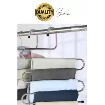 5 Adet Metal Dolap I?çi Krom Pantolon Pantolon Akıllı Askılık 5li Taşır Çoklu Katlı Kırışma Karşıtı