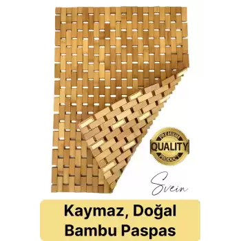 Kaydırmaz Bambu Banyo Paspası Blok Dokuma Hasır Dekoratif Ayak Duş Matı Kapı Giriş Pedi Zemin Ev