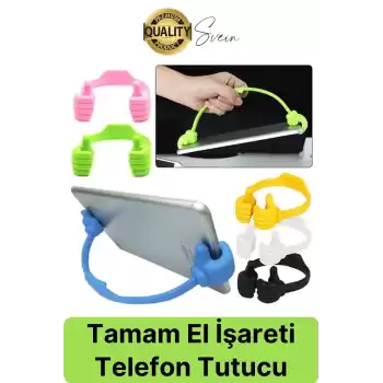 Sevimli 2 El Ayarlı Dikey Yatay Baş Parmak Şekilli Dekoratif Tablet Ekran Tutucu Mobil Masaüstü