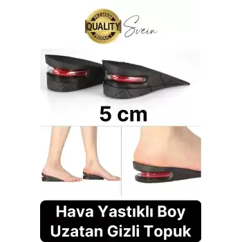 Özel Üretim 5 cm Boy Uzatan Unisex Görünmeyen Gizli Topuk Yükseltici Hava Yastıklı Destekli Tabanlık