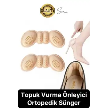 Yumuşak Kaymaz Ayakkabı Topuk Vurma Önleyici Pad 4 mm Konforlu Yara Yapmaz Rahat Spor Ped Sünger