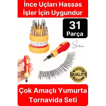 Premium 31 Parça Yumurta Tornavida Bits Uç Seti Telefon Tamir Saat Elektronik Farklı Metal Başlık