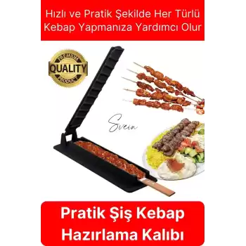 Pratik Kolay Hızlı Adana Urfa Şiş Kebap Yapma Kalıbı Kebapmatik Makinesi Et Hazırlama Aparatı Kutusu