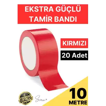 20 Adet 10 mt Kırmızı Tamir Takviye Kapatıcı Güçlü Onarım Bandı Su Geçirmez Sızdırmaz Dayanım Çatlak