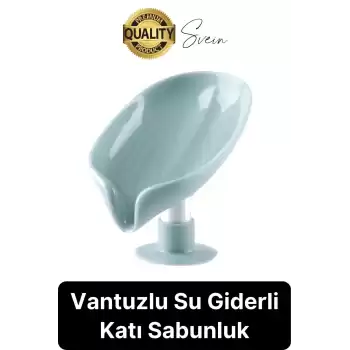 Vantuzlu Su Tutmaz Giderli Katı Sabunluk Süngerlik Tezgah Üstü Pratik Dekoratif Şık Tutunabilen