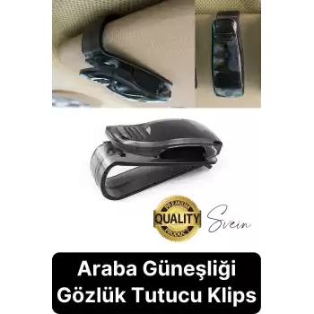 Araba Gözlük Tutacağı Klips Güneş Gözlüğü Tutucu Mandallı Araç İçi Siyah Kartvizitlik Düşmez Kaymaz