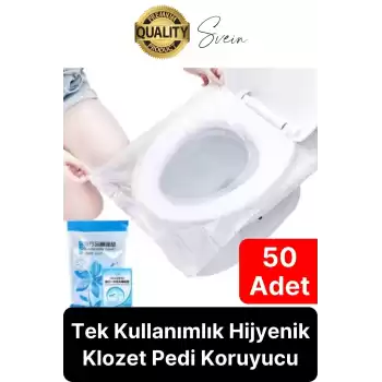 50 Adet Pratik Hijyenik Tek Kullanımlık Klozet Kapağı Pedi Örtüsü Yeni Sezon Koruyucu Kirletmez