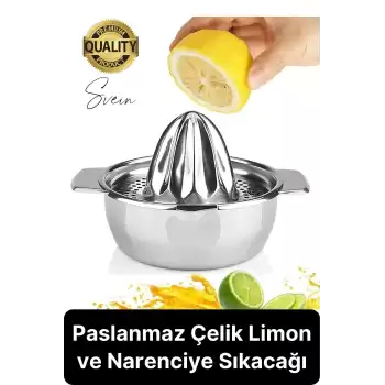 Paslanmaz Çelik Limon ve Nar Sıkacağı Narenciye Mutfak El Aleti Pratik Sıkacak Yıkanabilir Hijyenik