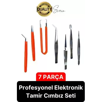 Profesyonel 7 Parça Çelik Cımbız Seti Paslanmaz Dayanıklı Elektronik Devre Telefon Saat Tamir Seti