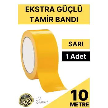 1 Adet 10 mt Sarı Tamir Takviye Kapatıcı Güçlü Onarım Bandı Su Geçirmez Sızdırmaz Dayanım Çatlak