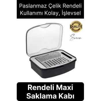Çok Fonksiyonlu Rendeleme ve Saklama Bir Arada Geniş Kapasite Paslanmaz Çelik Rendeli Plastik Kab