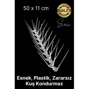 Plastik 50 cm Kuş Kondurmaz Kuşsavar Kovucu Diken Beyaz Çatı Balkon Pencere Tarla Bitki Koruma