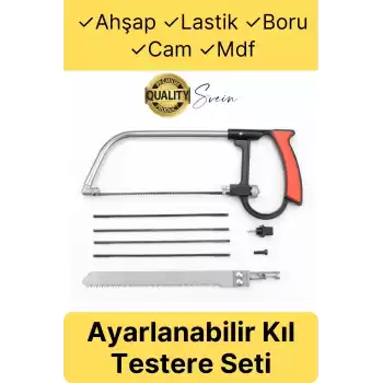 Çok Amaçlı Ev Tipi Güçlü 4 Yedek Bıçak Ayarlanabilir Ahşap Lastik Boru Kesim Kıl Testere Kesme Seti