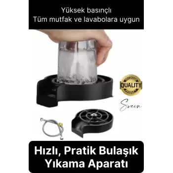 Yüksek Basınçlı Pratik Otomatik Bardak Kadeh Kupa Yıkama Musluğu Fıskiye Bulaşık Yıkama Aparatı