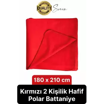 180x210 cm 2 Kişilik Sıcacık Kışlık Polar Yumuşak Rahat Konforlu Kırmızı Renk Hafif TV Battaniyesi