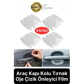 Araba Kapı Kolu Çizilme Koruyucu Şeffaf Film Yapışkanlı Boya Kaldırmaz Zarar Vermez Çizik Koruma