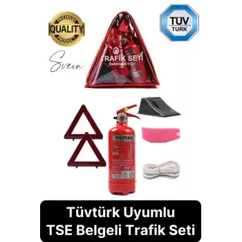 TSE Belgeli Muayene Uyumlu Çantalı TCK Yasasına Uygun Araç Oto Araba Üçgen Acil Durum Trafik Seti
