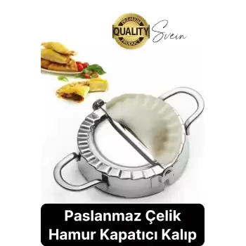 Pratik Metal Hamur Kapatıcı Çi Börek Mantı Kurabiye Poğaça Kalıbı Paslanmaz Çelik 17.5 cm 1 Adet