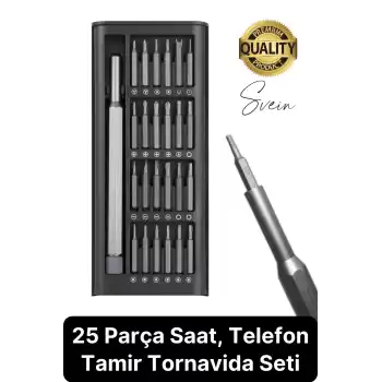 Çok Amaçlı 25 Parça Tornavida Seti Cep Telefonu Gözlük Kamera Saat Tablet Onarım Tamir Özel Kutulu