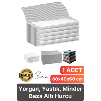 Yorgan Hurcu Baza Altı Minder Kıyafet Saklama Çantası Yatak Yastık Organizer Düzenleyici Depolama