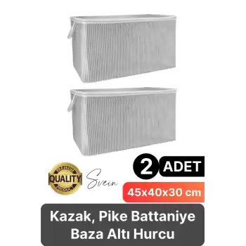 2 Adet Çok Amaçlı Kazak Pike Battaniye Kıyafet Hurcu Dolap Düzenleyici Yerden Tasarruf Baza Altı