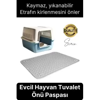 Evcil Hayvan Tuvalet Önü Paspası Silikon Mama Kum Matı Kedi Kumu Yıkanabilir Toz Tutucu Yatak Önü