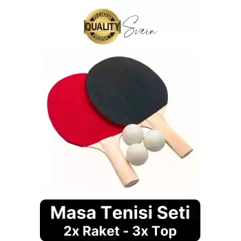 Masa Tenisi Raket Seti 2 Adet Raket 3 Adet Pinpon Topu Ahşap Saplı Dayanıklı Ve Hafif Oyun Ekipmanı