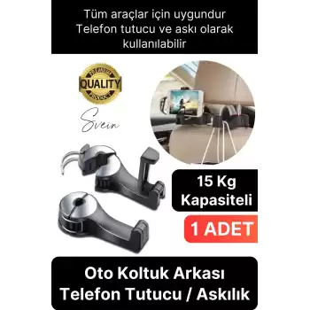 Oto Koltuk Arkası Telefon Tablet Tutucu Askılık Mesafe Ayarlı Uzayan Ayarlanabilir Sağlam Organizer