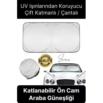 Katlanabilir Ön Cam Araba Güneşliği UV Işık Engelleyici Isı Koruması Perde Çantalı Koruma Gölgelik
