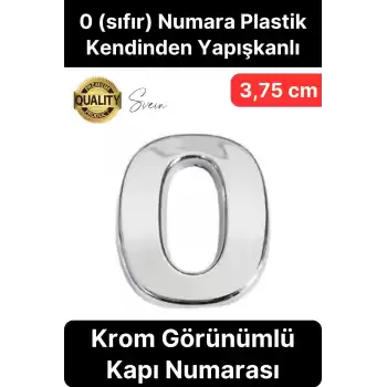 No 0 Kapı Numarası Kendinden Yapışkanlı Masa Dolap Plastik Ev Posta Kutusu Dış Mekan Daire 3,75 cm