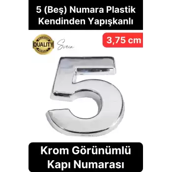No 5 Kapı Numarası Kendinden Yapışkanlı Masa Dolap Plastik Ev Posta Kutusu Dış Mekan Daire 3,75 cm