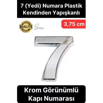No 7 Kapı Numarası Kendinden Yapışkanlı Masa Dolap Plastik Ev Posta Kutusu Dış Mekan Daire 3,75 cm