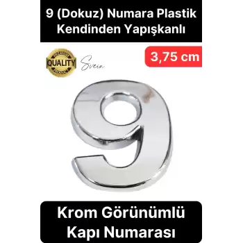 No 9 Kapı Numarası Kendinden Yapışkanlı Masa Dolap Plastik Ev Posta Kutusu Dış Mekan Daire 3,75 cm