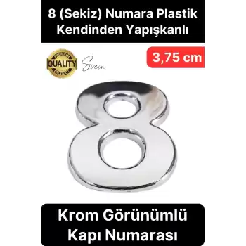 No 8 Kapı Numarası Kendinden Yapışkanlı Masa Dolap Plastik Ev Posta Kutusu Dış Mekan Daire 3,75 cm