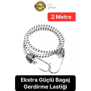 Geniş Uzun Bagaj Lastiği 2 mt Kancalı Gerdirme Bisiklet Sabitleme Bagaj Halatı Araba Karavan