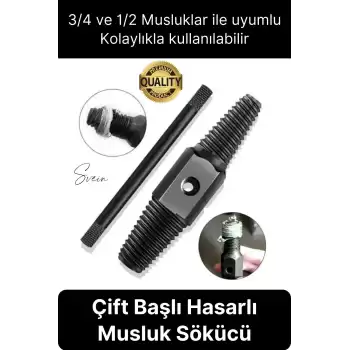 Kırık Musluk Ters Kılavuz Açıcı Aparatı Çift Başlı Su Borusu Vida Hasarlı Cıvata Sökücü Set