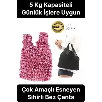 Çok Amaçlı Sihirli Genişleyen Bez Çanta 5 Kg Kapasiteli Elastik Büyük Yırtılmaz Dayanıklı İşlevsel