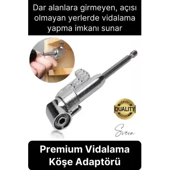 Vidalama Köşe Adaptörü Aparat Pratik Matkap Ucu Dar Alan Kör Nokta Açılı Hızlı Değiştirme Uç Tutucu