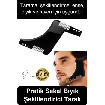 Yeni Sezon Sakal Şekillendirici Kalıp Tarak Bıyık Bakım Şablon Erkek Ense Cep Favori Simetrik Kesim