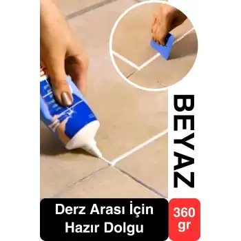 Premium Fayans Arası Beyaz Hazır Derz Dolgu Gaga Uç Tüp Mermer Mutfak Banyo Zemin Duvar Onarıcı
