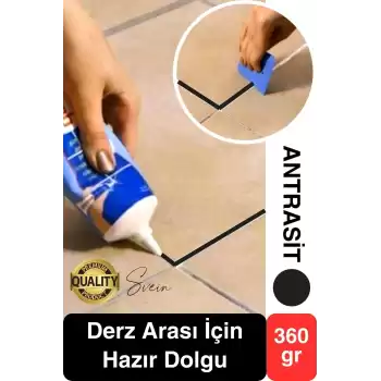 Premium Fayans Arası Antrasit Hazır Derz Dolgu Gaga Uç Tüp Mermer Mutfak Banyo Zemin Duvar Onarıcı