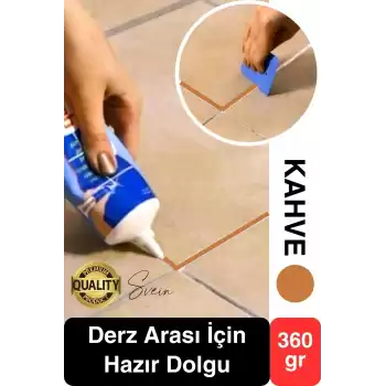 Premium Fayans Arası Kahve Hazır Derz Dolgu Gaga Uç Tüp Mermer Mutfak Banyo Zemin Duvar Onarıcı