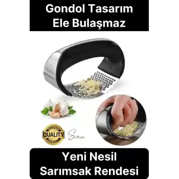 Premium Kolay Kullanımlı Yeni Nesil Sarımsak Rendesi Zencefil Öğütücü Ezici Paslanmaz Çelik Gondol