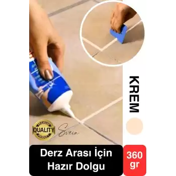 Premium Fayans Arası Krem Hazır Derz Dolgu Gaga Uç Tüp Mermer Mutfak Banyo Zemin Duvar Onarıcı