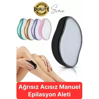 Acısız Ağrısız Tüy Dökücü Epilasyon Aleti Manuel Kıl Kristal Alma Epilatör Silgisi Kol Bacak Vücut