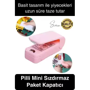 Pilli Pratik Mini Sızdırmaz Isıtmalı Poşet Ambalaj Ağzı Kapatma Makinesi Yapıştırma Taşınabilir