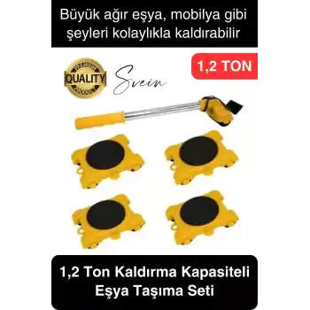 1.2 Ton Premium 1. Sınıf Malzeme Eşya Kaldırma Taşıma Seti Krikosu Kaldıraç Pratik Kolay Yük Taşıma