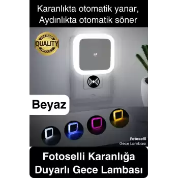Fotoselli Gece Lambası Karanlıkta Otomatik Yanıp Sönen Aydınlığa Duyarlı Koridor Antre Loş Led Işık