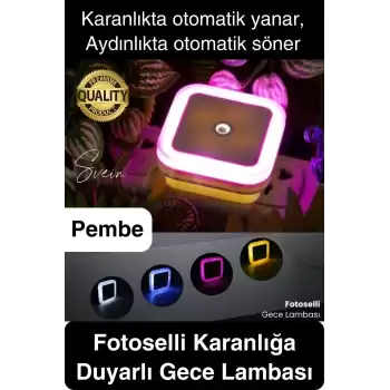 Fotoselli Gece Lambası Karanlıkta Otomatik Yanıp Sönen Aydınlığa Duyarlı Koridor Antre Loş Led Işık