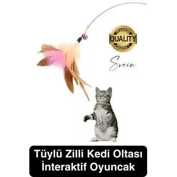 Dayanıklı Teleskopik Zilli Ve Tüylü Kedi Oyuncağı Eğlenceli Ayarlanabilir Peluş İnteraktif Olta